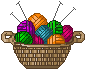 basket full of brightly colored yarn