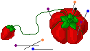 pin cushion shaped like a tomato